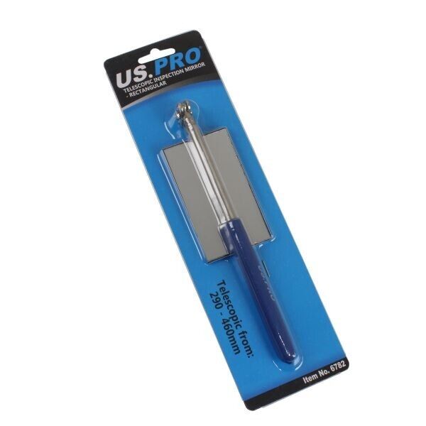 US Pro Telescopic Inspection Mirror with large 50 x 90mm glass Extending Tool