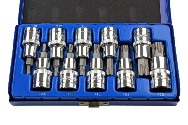 US Pro 10 piece 1/2 Torx Trx-Star BIT SOCKET SET 1/2'' Drive 10pc B1128