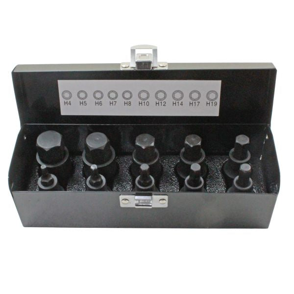US PRO 10pc IMPACT HEX BIT SOCKET SET 1/2'' Drive 4mm to 19mm allen key B1366