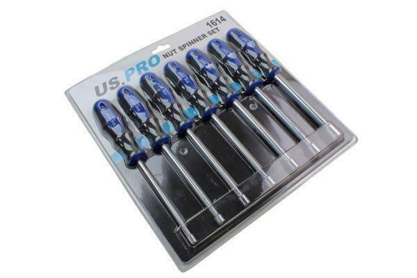 US PRO 7 Piece Nut Driver Spinner Screwdriver Set Sizes 5,6,7,8,9,10,13mm B1614