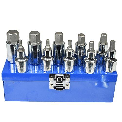 US Pro 10 piece 1/2 HEX ALLEN BIT SOCKET SET 1/2'' Drive 10pc B1695