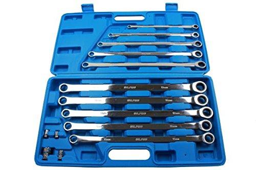 US PRO 10pc Extra Long Double Ring Single Gear Ratchet Spanner Wrench Set B3224