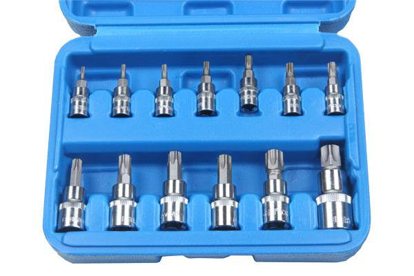 Bergen 13 Piece STAR TORX TRX Socket Bit Tool Set T8 -T55 B1142