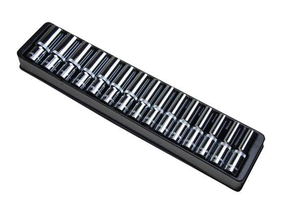 Bergen 15pc 1/2" Drive 10-24mm Deep Single Hex Socket Set 6 point B1159