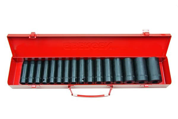 BERGEN 16pc 1/2" Dr 12 Point Deep Impact Sockets B1320 Bi-Hex