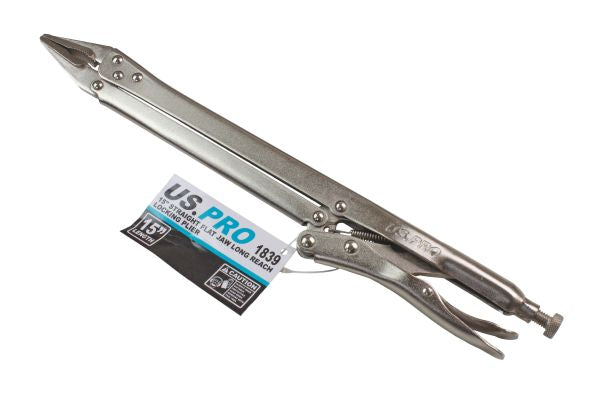 US Pro 15'' Extra Long Straight Flat Jaw Long Reach Locking Mole Grip Pliers B1839