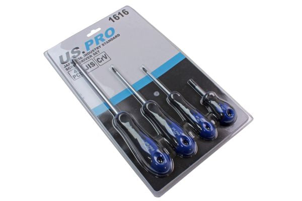 US Pro 4 Piece Japanese Industry Standard Screwdriver Set JIS ph1,2,3 1616