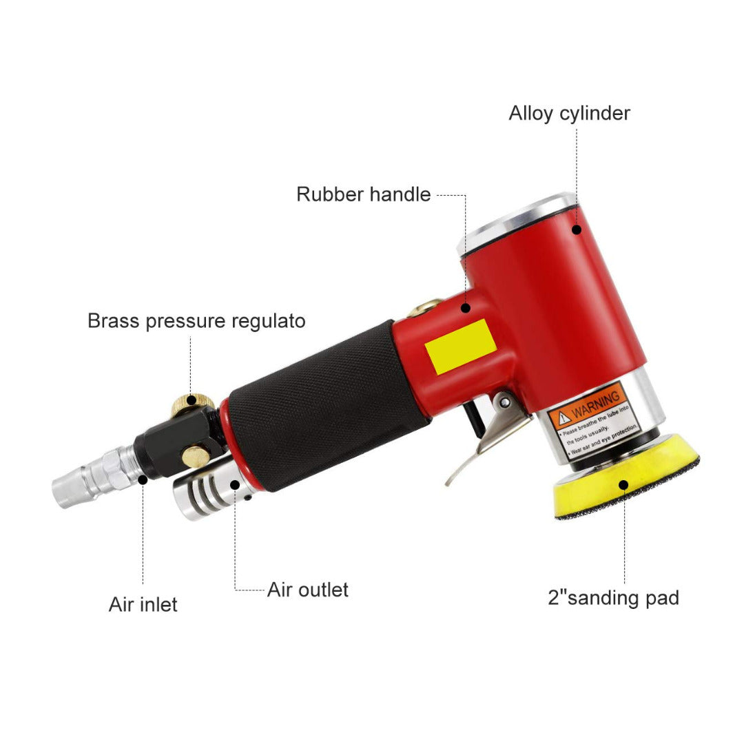3'' 2'' Mini Air Polisher Sander Angle Orbital Grinder Dual action random US Pro