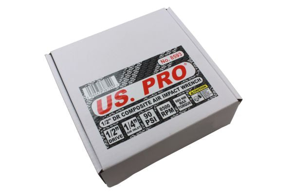 1/2'' dr Air Impact Wrench Gun 980Nm Composite High Power 723 ft/lb US Pro Twin Hammer