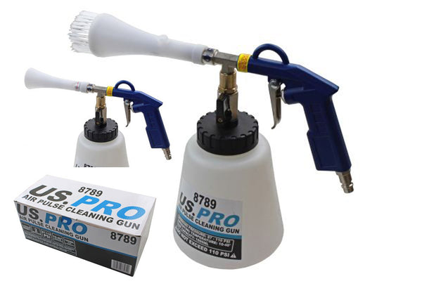 Car Cleaning Gun, Car Detailing Tools - Air Pulse Car Wash Gun Interior Cleaner, with 1L Foam Bottle, High Pressure Spray Nozzle, Car Care Essentials