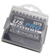 PH2 Impact Torsion Screwdriver Bits 25 pc Set Flexible High Torque US Pro Industrial extra Hard