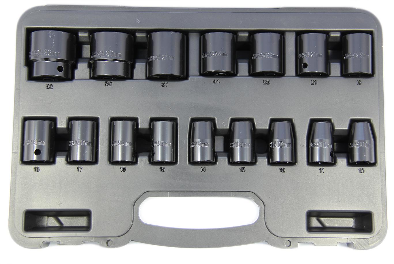 Franklin 16 Piece 1/2 in Drive Standard Impact Socket Set 10 - 32mm TA804