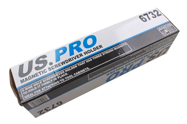 Magnetic Screwdriver Holder 290mm 9 Hole Steel US Pro