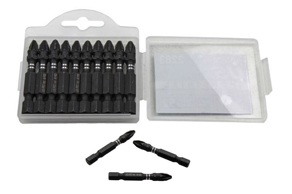 10 X PZ2 Impact Torsion Screwdriver Bits US Pro IndustrialS2 grade POZI 2