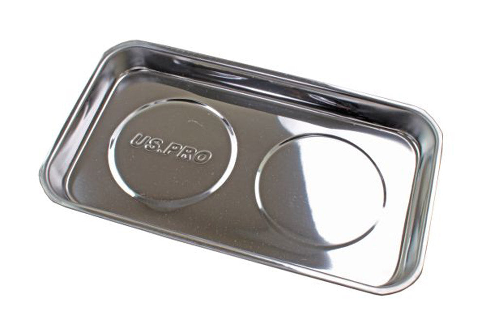 Double Magnetic Parts Tray 5.5 x 9.5'' Stainless Steel Dish Heavy Duty Us Pro