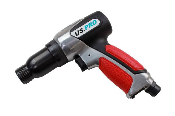 US Pro 190mm Air Hammer Chisel with Rubber Comfort Grip and 5 Chisels Ergonomic
