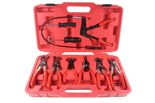 9pc Auto Hose Clamp Removal Clip Fixings Pliers Set
