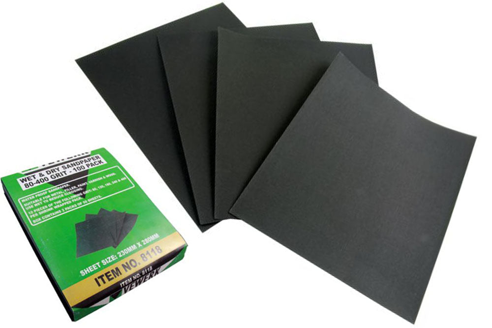 Sandpaper 100 sheets Assorted Wet