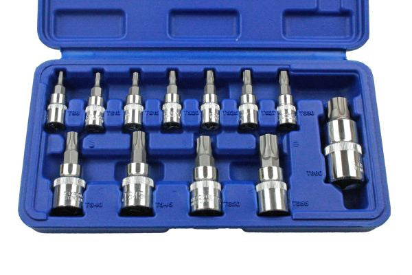 12pc 5 Sided Tamper Torx Plus Bit Socket Set T8 - T60 S2 Steel
