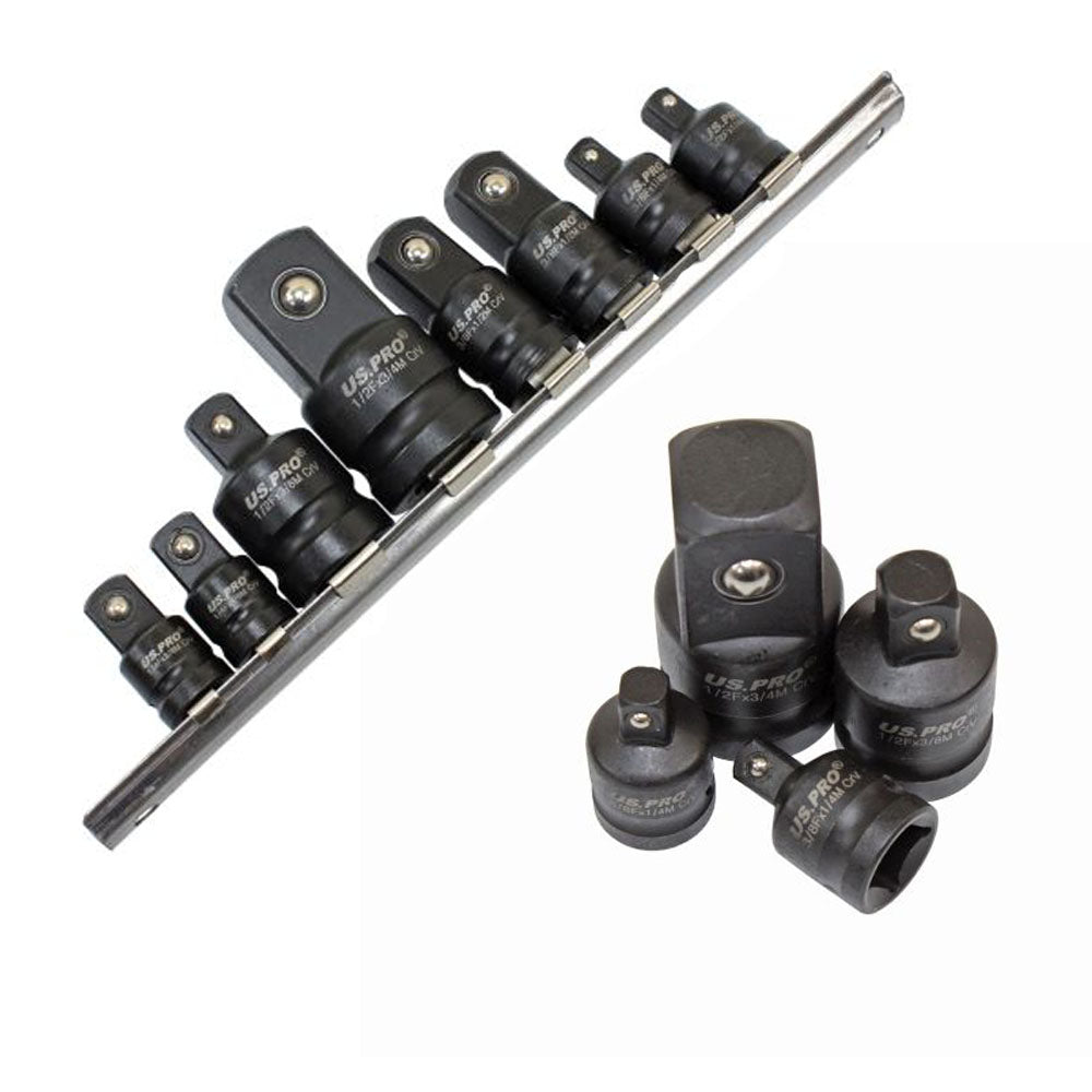 8pc Impact Socket Adaptor Set Step Up / Down Adapters Reducers 1/4'' 3/8'' 1/2'' 3/4''