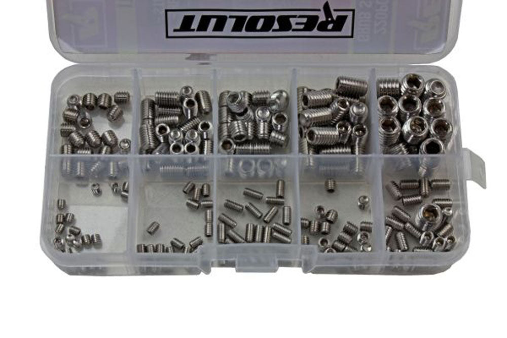 220pc Grub Screws Stainless Steel Hex Allen Recessed Head Assortment