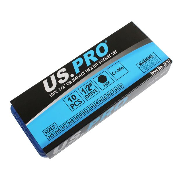 Impact HEX Allen Star Socket Bit Set 1/2'' Drive Long H5-H19 US Pro
