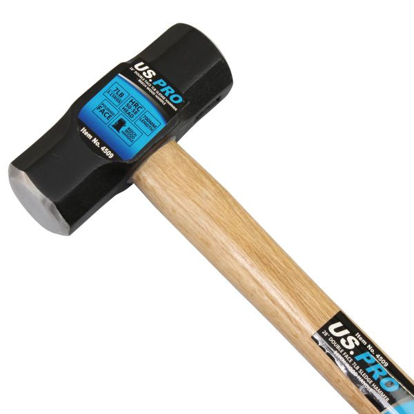 US Pro 28'' 7lb Sledge Hammer 3.15kg Double Face Beech Wood Handle Lump
