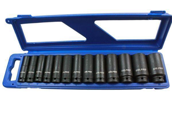 US PRO 13pc 1/2''dr Deep Impact Sockets Metric 13-32mm 6 point B1397