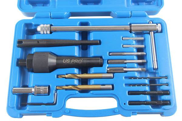 Us Pro by BERGEN 16PC DAMAGED GLOW PLUG REMOVAL 8 -10mm SET Remover Extractor B5514