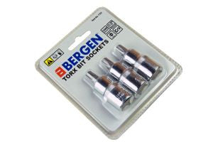 Bergen 3pc 1/2"Dr T50 Torx Star Male Bit Sockets TRX-Star B1191
