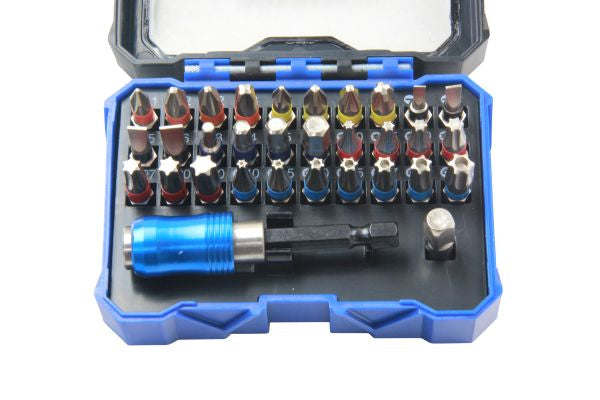 Bergen 32PC Colour-Coded Screwdriver, Hex, Torx Bit Set 1290