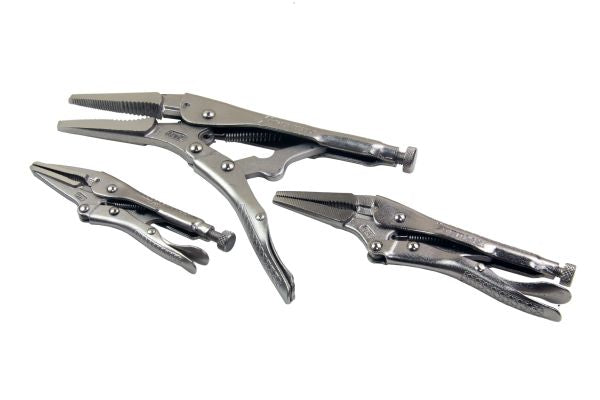 Vorlux 3pc Long Nose Locking Pliers Set 5" 7" 10" Clamp Mole Grips B1787
