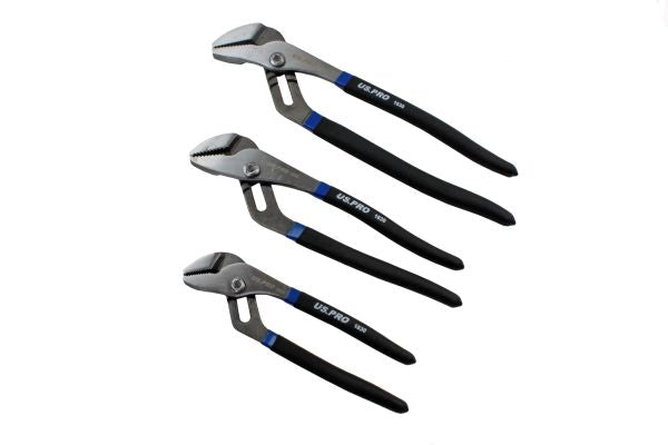 US Pro 3pc WATERPUMP Pipe Wrench Pliers Grips Water Pump Set B1830 200, 250, 300mm