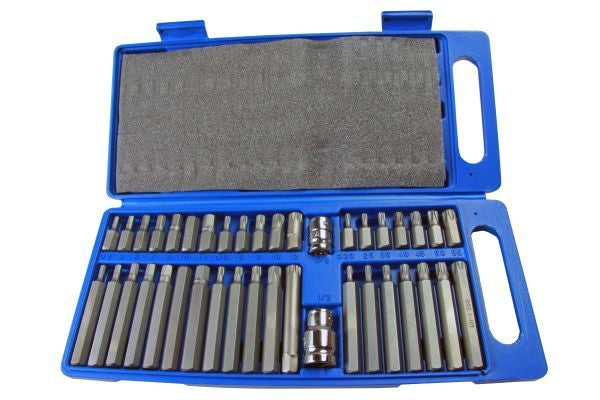 US PRO 40pc HEX, SPLINE and TORX Star-TRX BIT SET 3/8" & 1/2" B2200