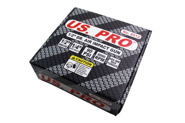 US PRO by Bergen Air impact wrench Gun 1/2"Dr Max Torque 550NM 406ft/lb B8512