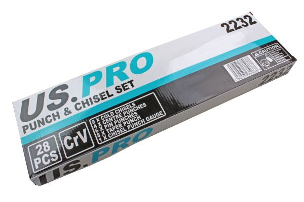 US Pro 28pc Industrial Punch & Chisel Set B2232