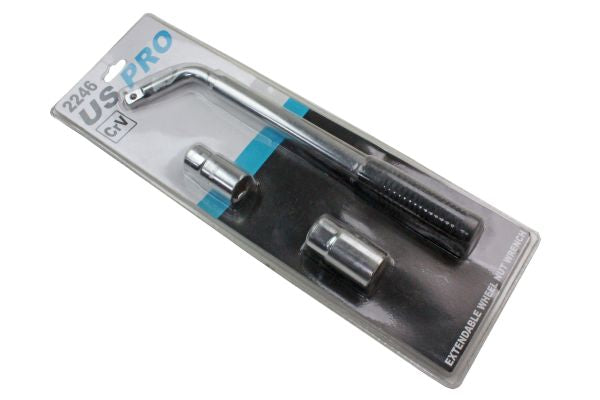 US Pro Extendable Wheel Nut Wrench,Telescopic Brace Car Van Socket Tyre 17 19 21 23mm