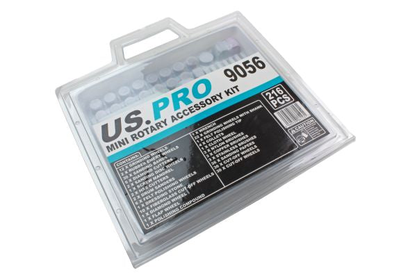 US Pro 216 Piece Mini Rotary Accessory Tool Kit For Dremel Rotary Tools B9056