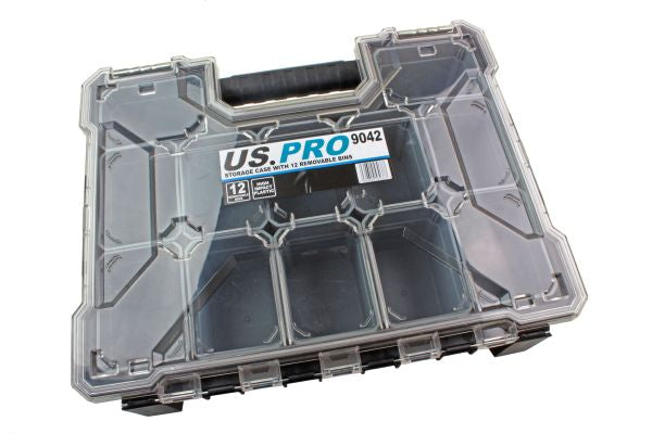 US Pro storage case with 12 removable bins, compartments B9042
