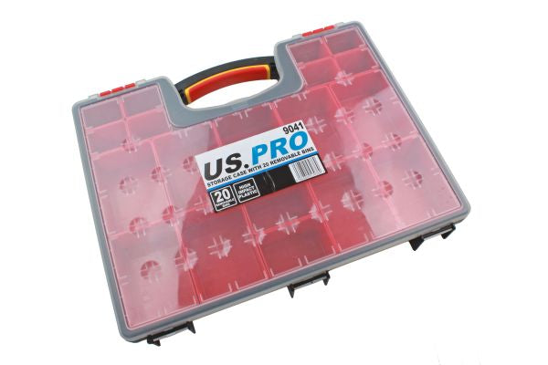 US Pro storage case with 20 removable bins B9041