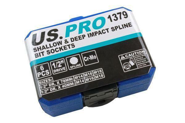 US PRO B1379 M14 M16 M18 Spline Bit Sockets, Impact Wrench M14/M16/M18