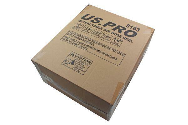 US Pro 8mm X 15 Metres Retractable Air Line Hose Reel B8183