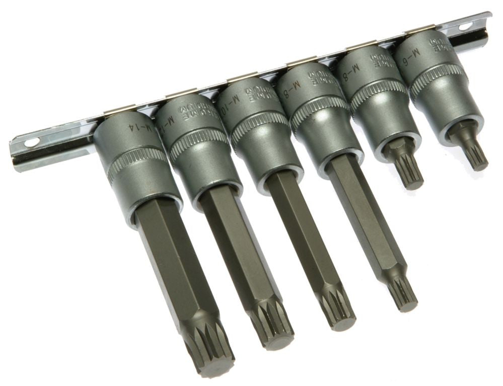 Franklin Tools 6pc Spline Bit Sockets on Rail 1/2"dr TA562