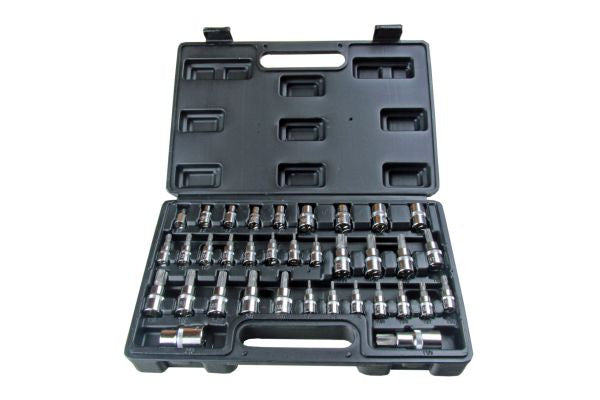 Us Pro By Bergen 35pc Torx TRX-Star inc Tamper BIT Socket Set 1/4 3/8 1/2 B1126