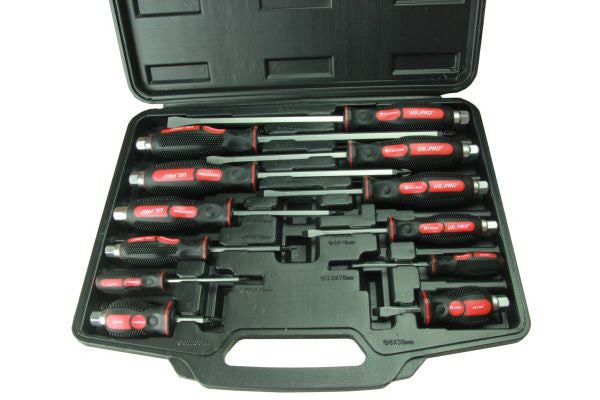 US.PRO by Bergen 12pc Mechanic GO-THROUGH INDUSTRIAL SCREWDRIVERS B1503