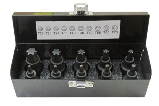 US Pro Industrial 1/2'' Drive 10pc IMPACT TORX BIT SOCKET SET T20-T70 B2087