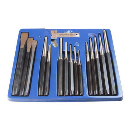 US PRO 16 Pc Comprehensive Punch and Chisel Set with Tray B2071