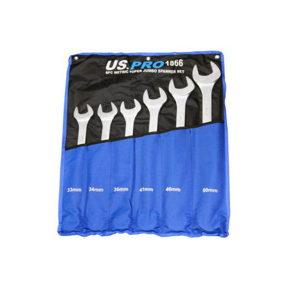 US PRO 6 piece Super Jumbo Combination Spanner Set Wrench 33-50mm B1865