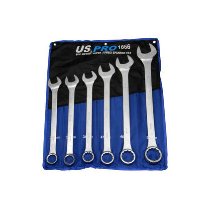 US PRO 6 piece Super Jumbo Combination Spanner Set Wrench 33-50mm B1865