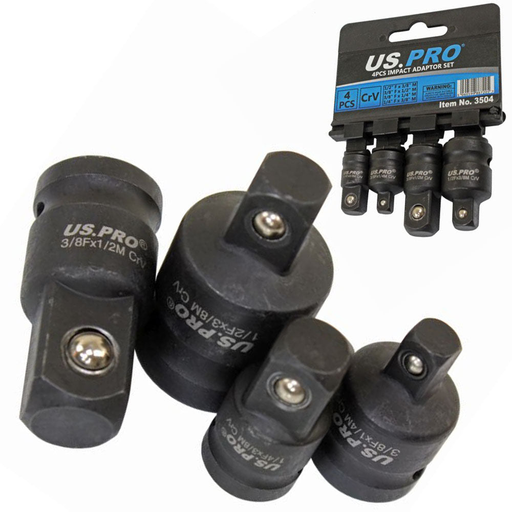 US Pro 4pc Impact Socket Adaptor Set Step Up Step Down  Reducers Converters Adapters